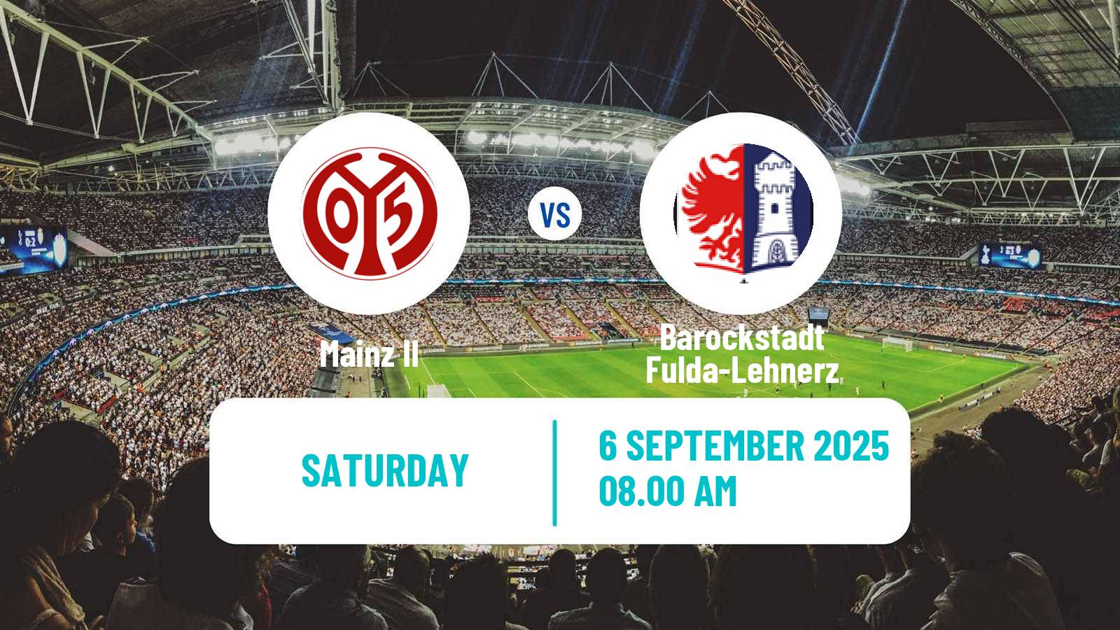 Soccer German Regionalliga Sudwest Mainz II - Barockstadt Fulda-Lehnerz