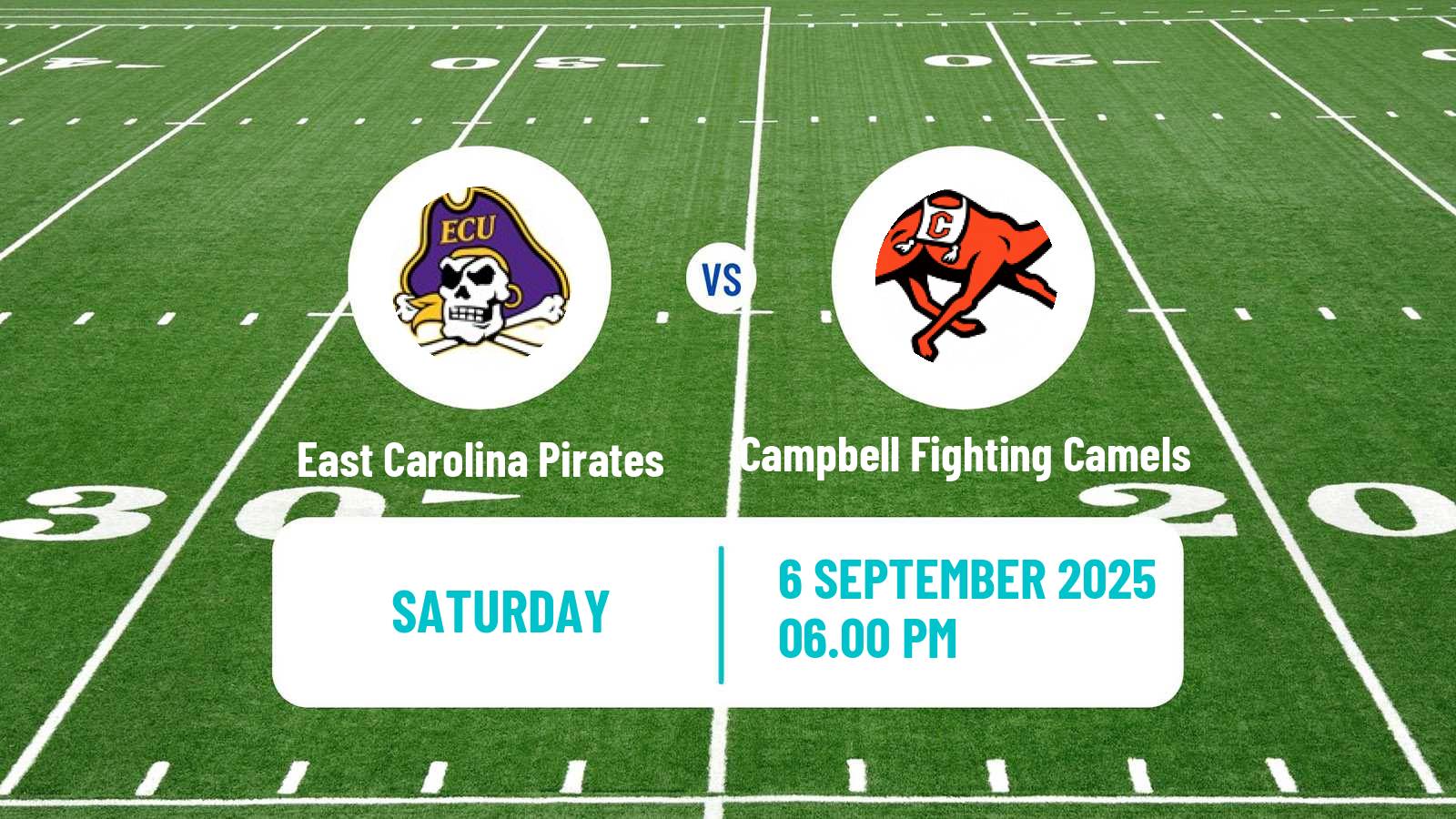 American football NCAA College Football East Carolina Pirates - Campbell Fighting Camels