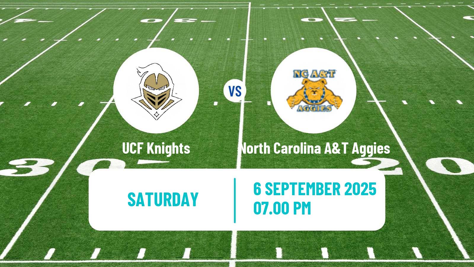 American football NCAA College Football UCF Knights - North Carolina A&T Aggies