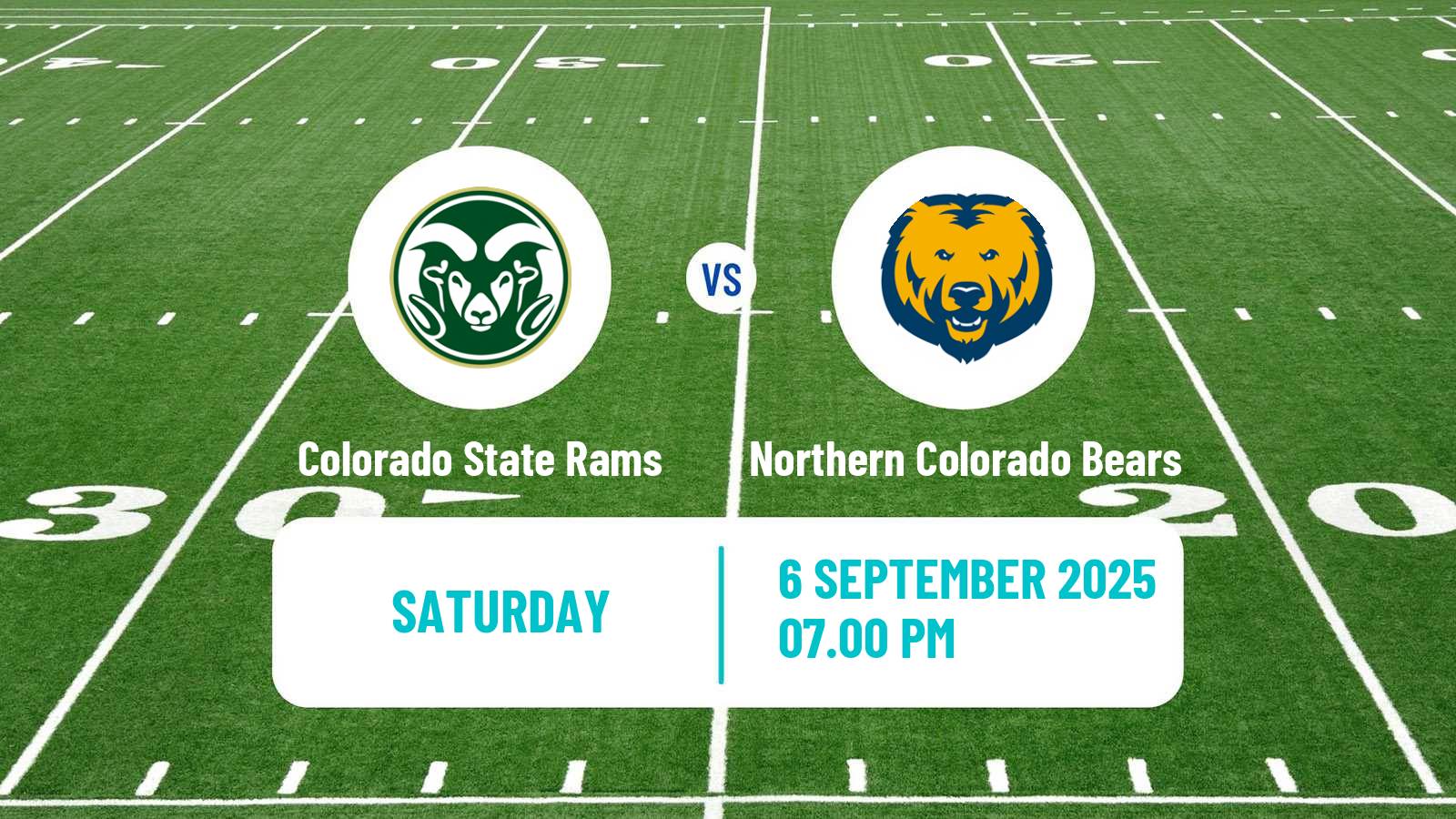 American football NCAA College Football Colorado State Rams - Northern Colorado Bears
