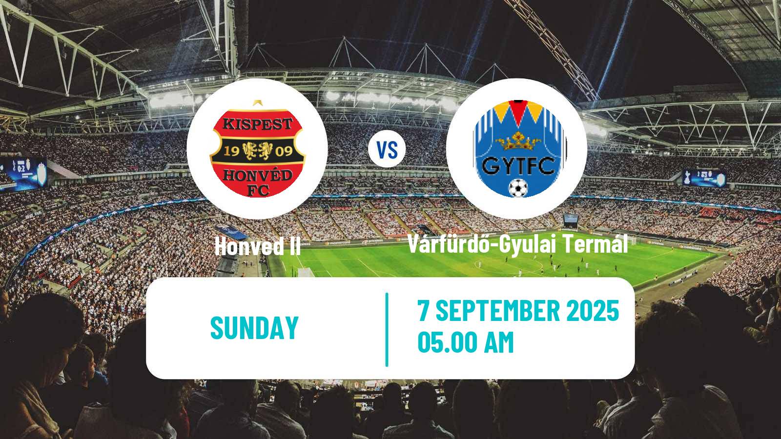 Soccer Hungarian NB III Southeast Honved II - Várfürdő-Gyulai Termál