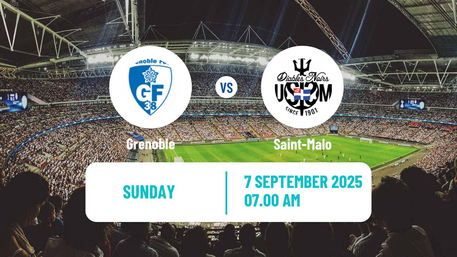 Soccer French Division 2 Women Grenoble - Saint-Malo