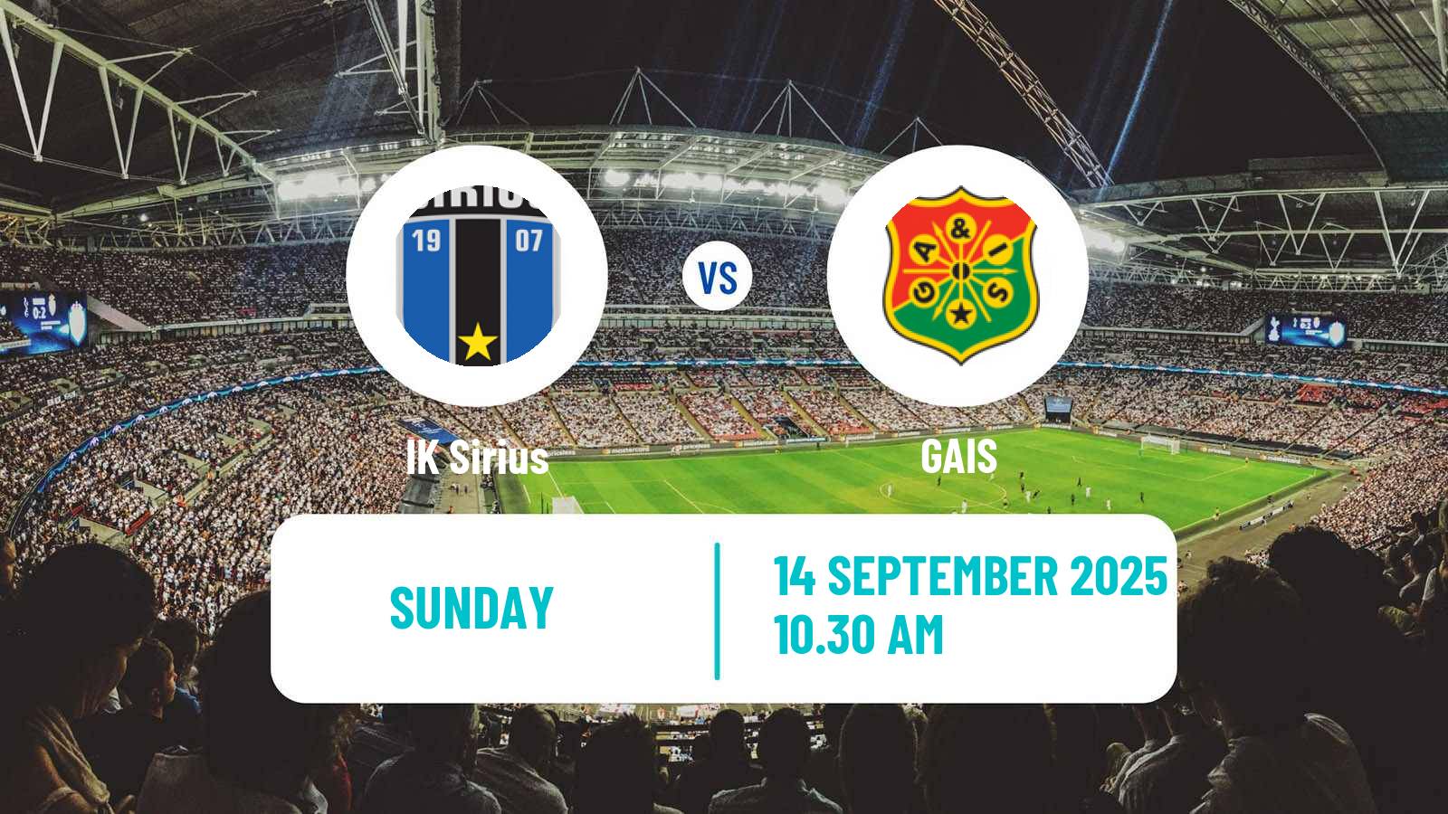 Soccer Swedish Allsvenskan Sirius - GAIS