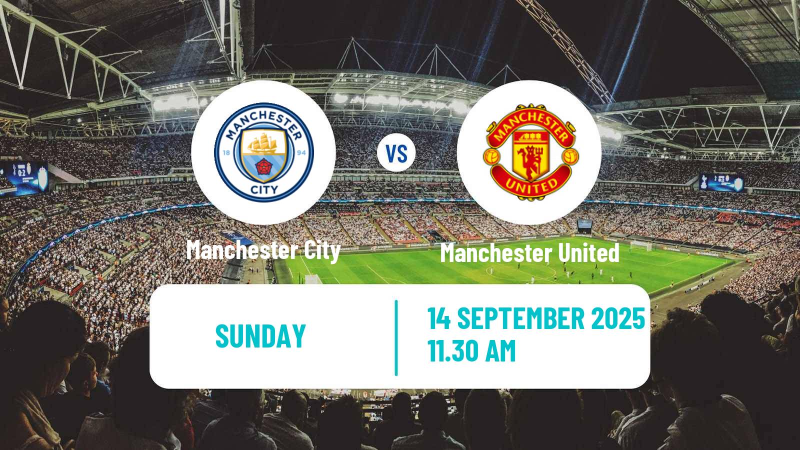 Soccer English Premier League Manchester City - Manchester United