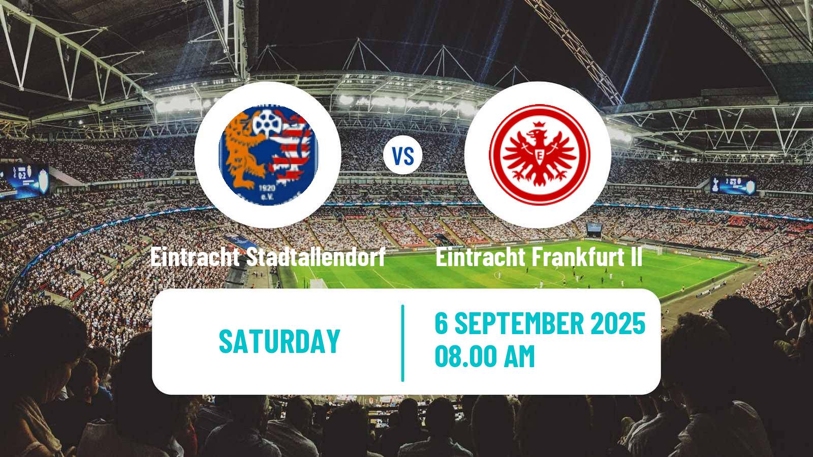Soccer German Oberliga Hessen Eintracht Stadtallendorf - Eintracht Frankfurt II