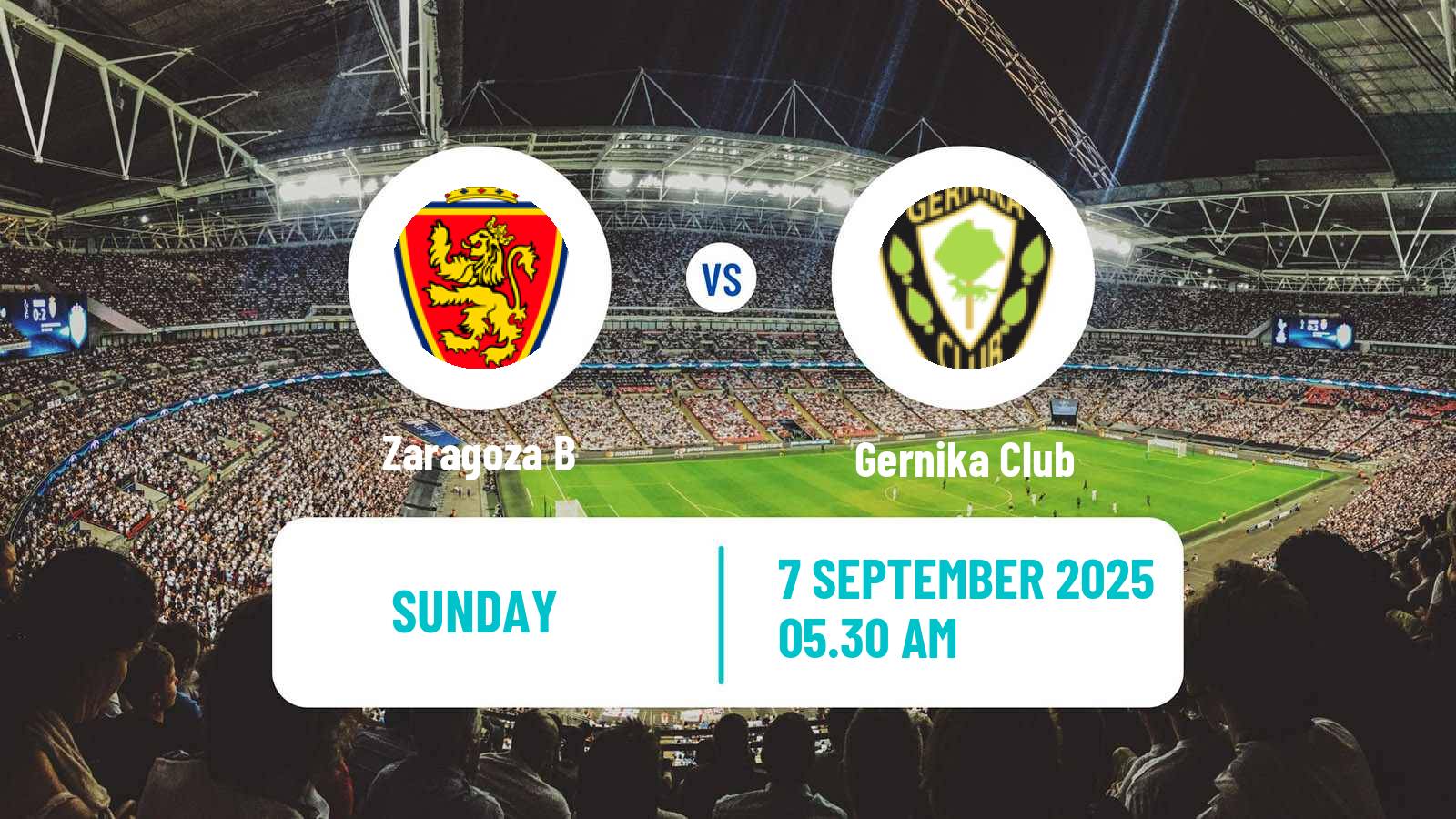 Soccer Spanish Segunda RFEF - Group 2 Zaragoza B - Gernika
