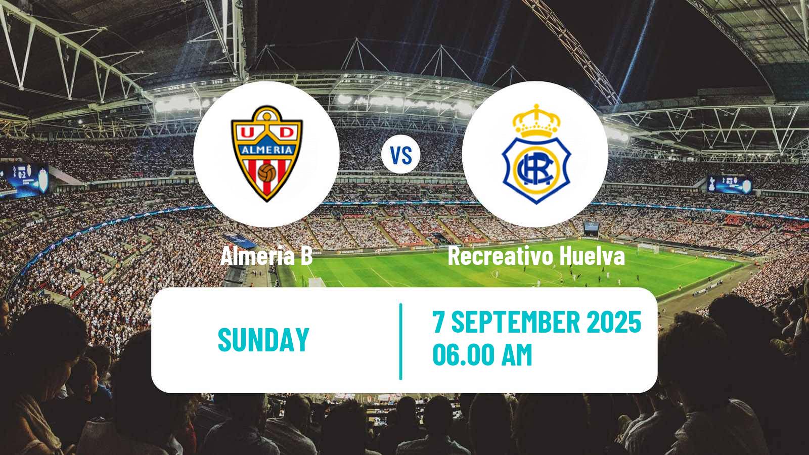 Soccer Spanish Segunda RFEF - Group 4 Almeria B - Recreativo Huelva