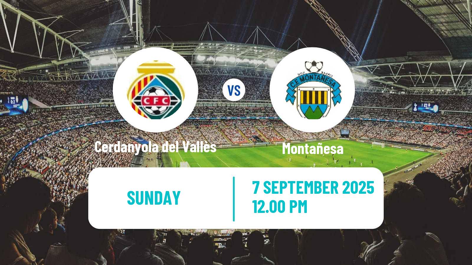 Soccer Spanish Tercera RFEF - Group 5 Cerdanyola del Vallès - Montañesa