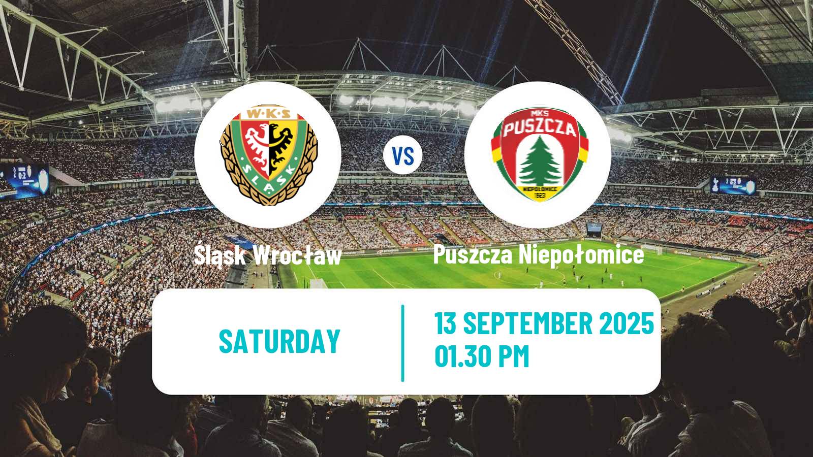 Soccer Polish Division 1 Śląsk Wrocław - Puszcza Niepołomice