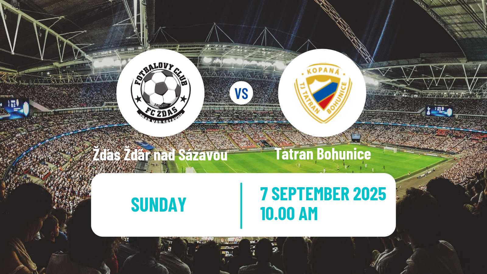 Soccer Czech Division D Žďas Žďár nad Sázavou - Tatran Bohunice
