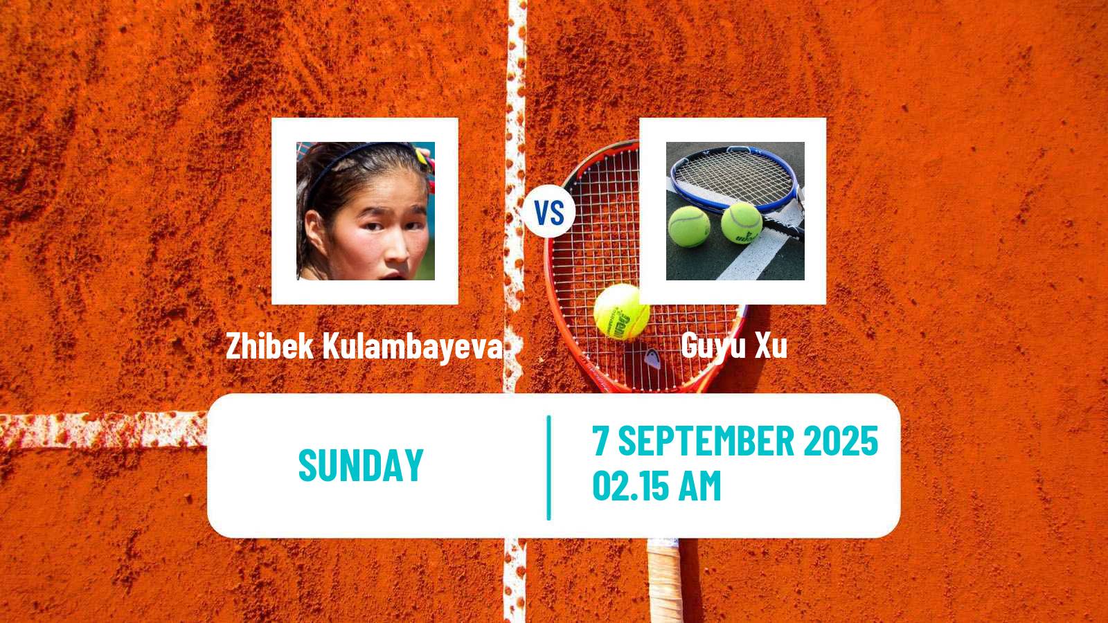 Tennis Huzhou Challenger Women Zhibek Kulambayeva - Guyu Xu