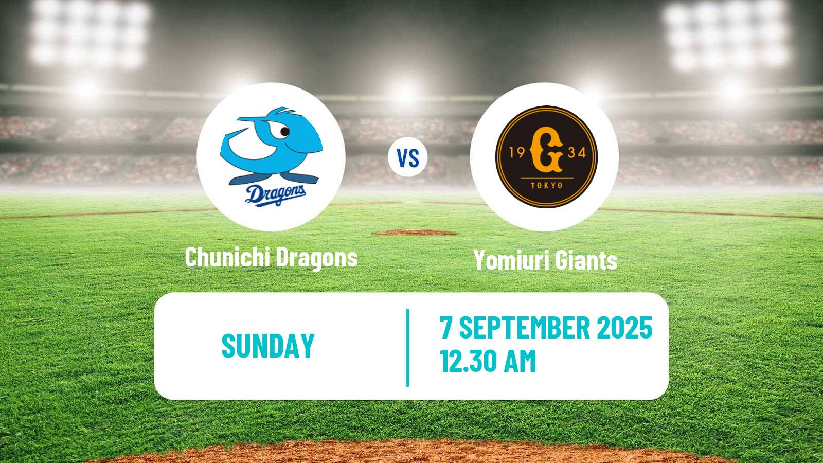 Baseball NPB Chunichi Dragons - Yomiuri Giants