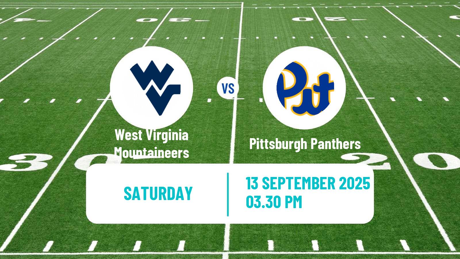 American football NCAA College Football West Virginia Mountaineers - Pittsburgh Panthers