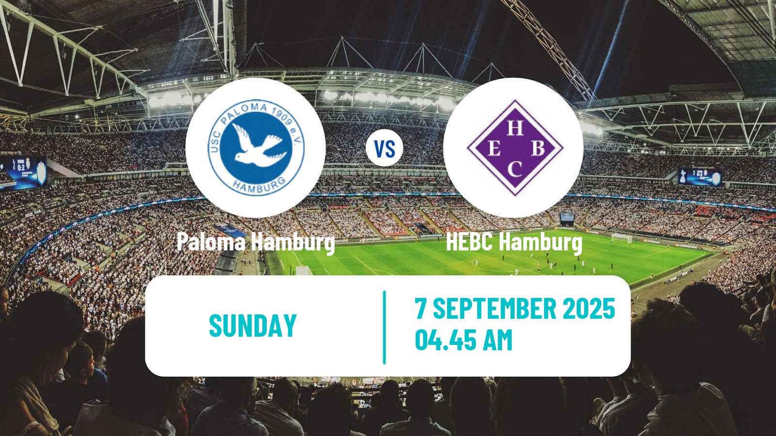 Soccer German Oberliga Hamburg Paloma Hamburg - HEBC Hamburg