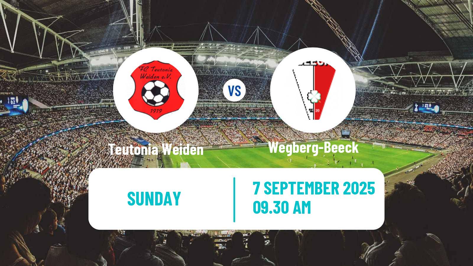 Soccer German Oberliga Mittelrhein Teutonia Weiden - Wegberg-Beeck