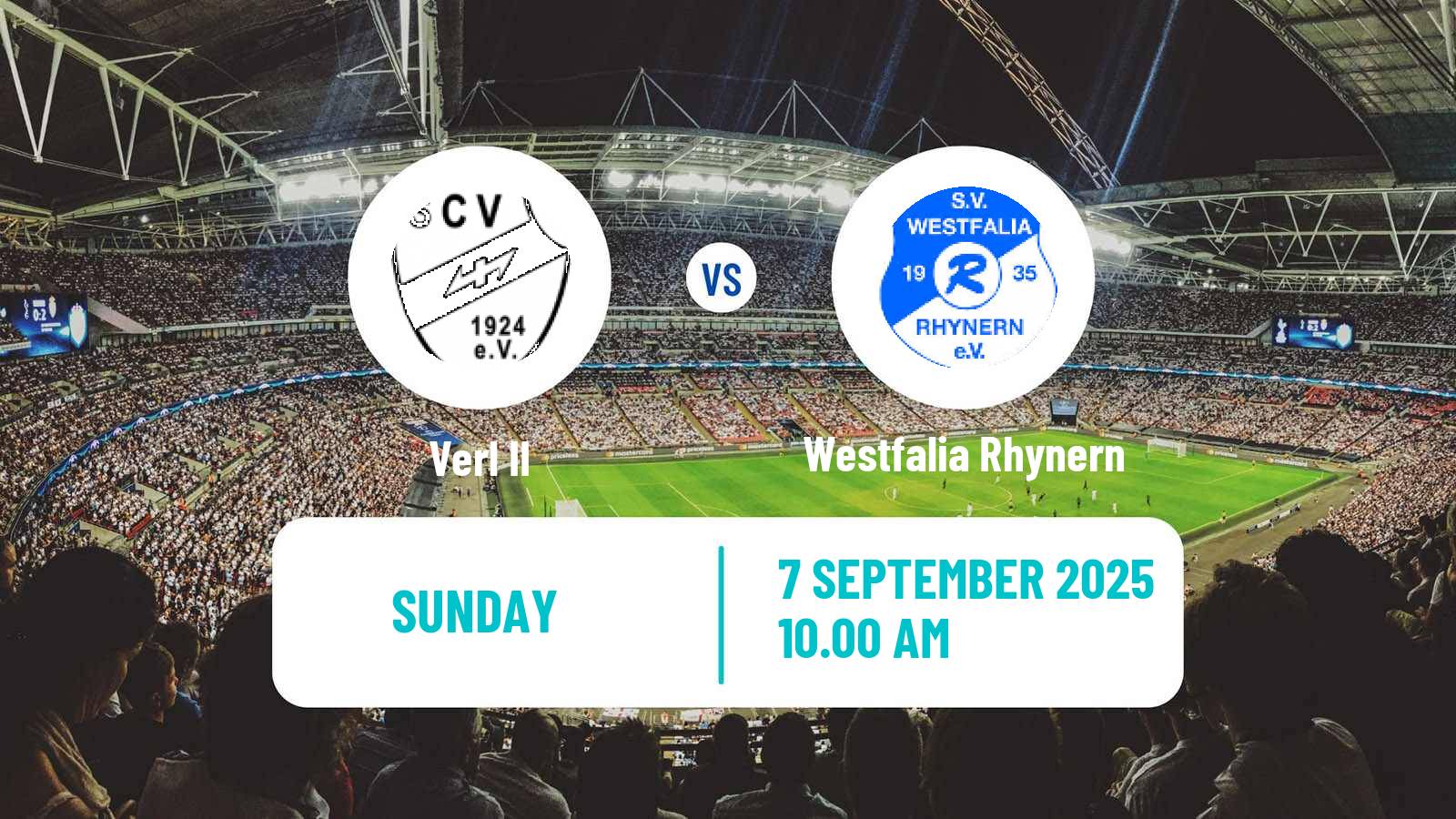Soccer German Oberliga Westfalen Verl II - Westfalia Rhynern