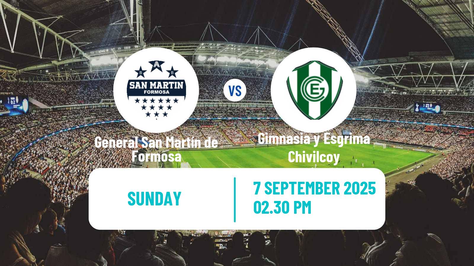 Soccer Argentinian Torneo Federal General San Martín de Formosa - Gimnasia y Esgrima Chivilcoy
