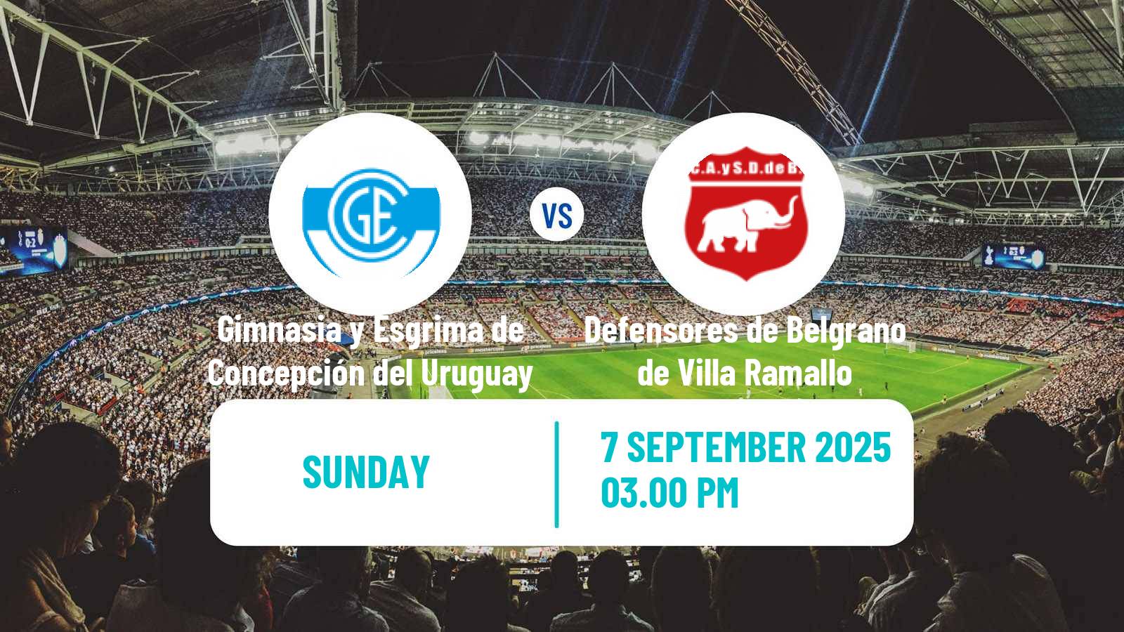 Soccer Argentinian Torneo Federal Gimnasia y Esgrima de Concepción del Uruguay - Defensores de Belgrano de Villa Ramallo