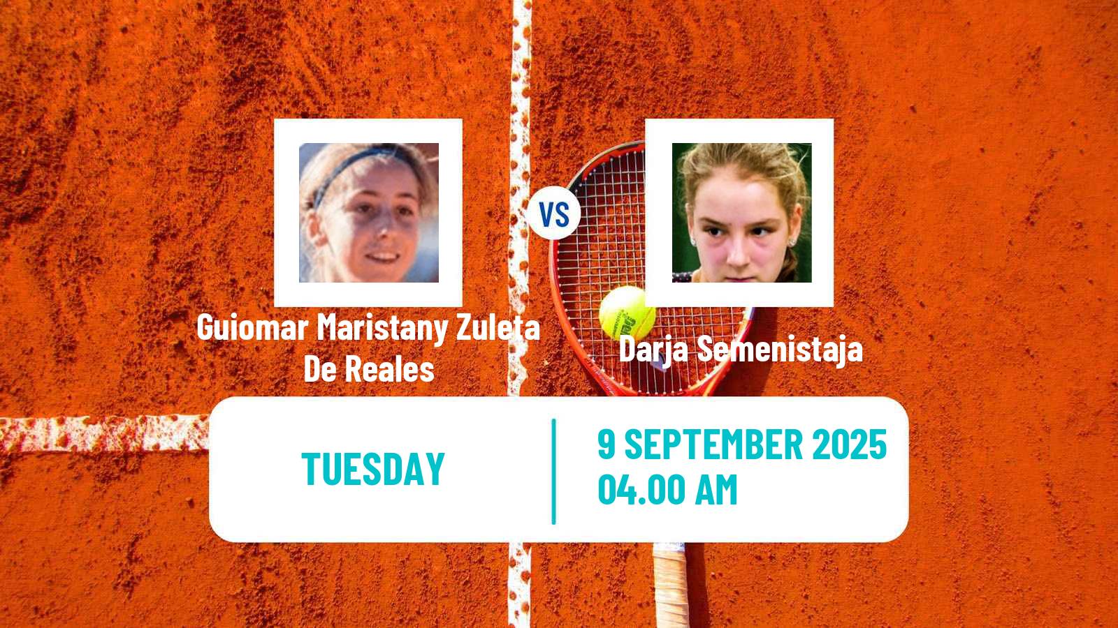 Tennis San Sebastian Challenger Women Guiomar Maristany Zuleta De Reales - Darja Semenistaja