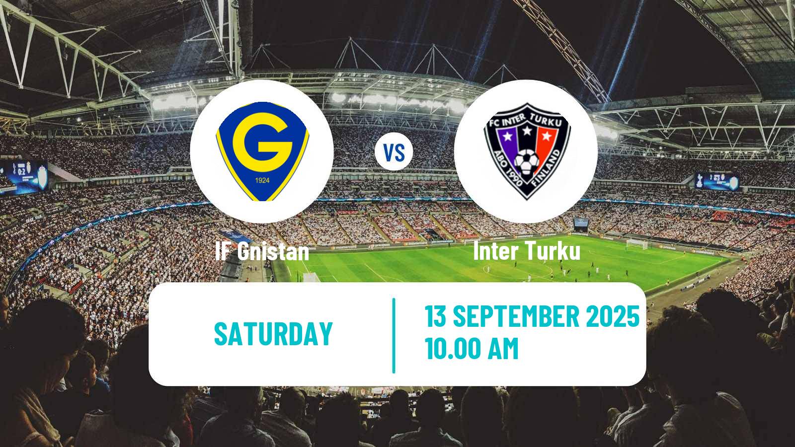 Soccer Finnish Veikkausliiga Gnistan - Inter Turku