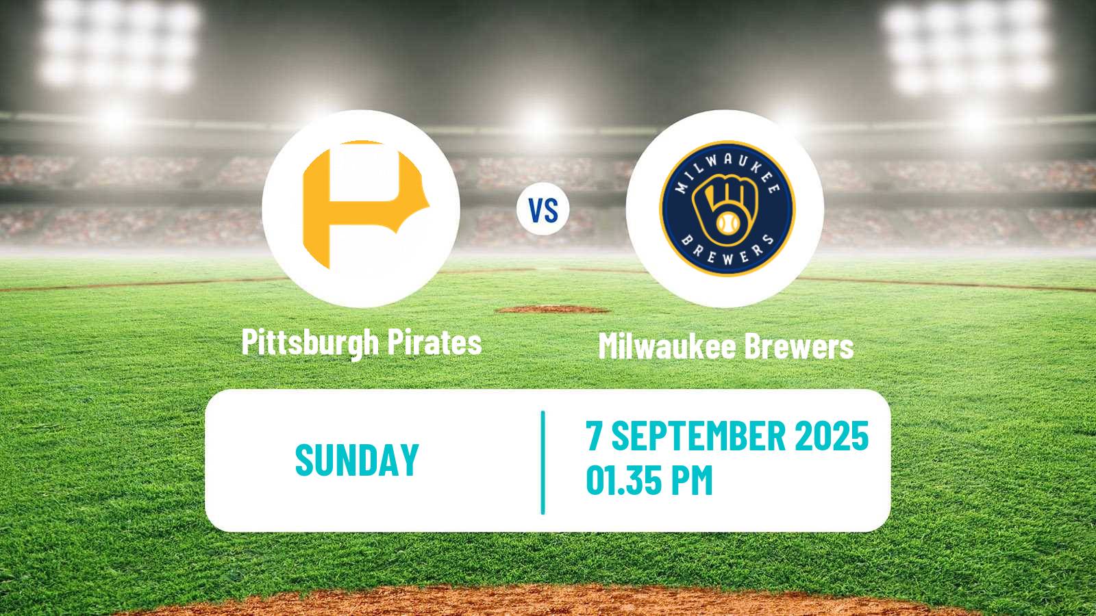 Baseball MLB Pittsburgh Pirates - Milwaukee Brewers