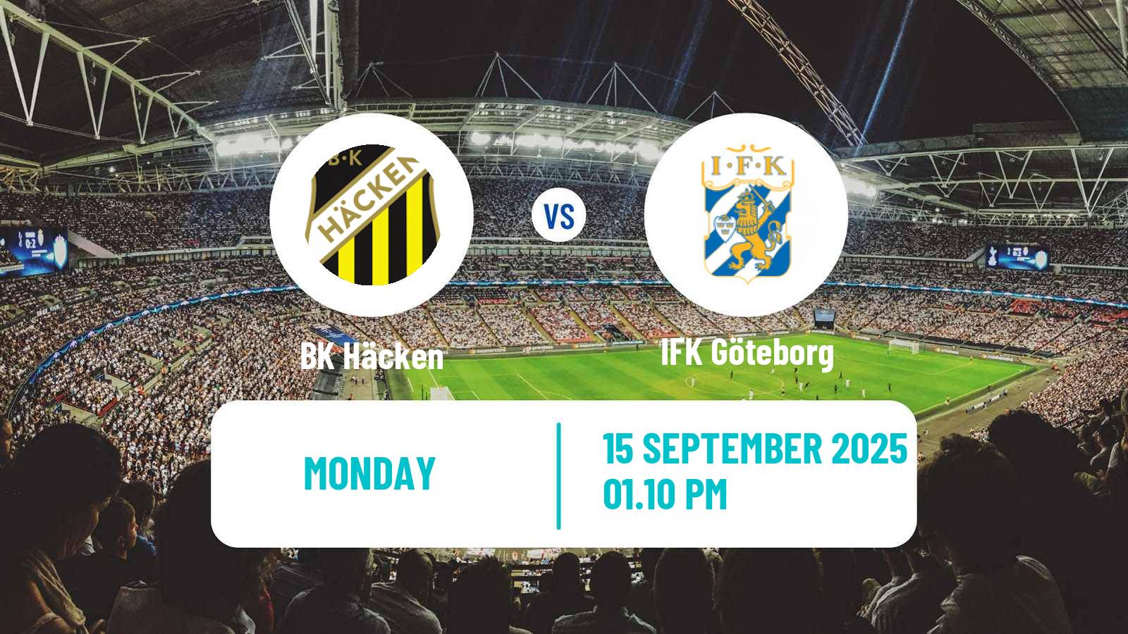 Soccer Swedish Allsvenskan Häcken - IFK Göteborg