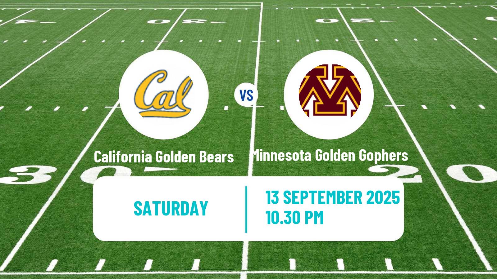 American football NCAA College Football California Golden Bears - Minnesota Golden Gophers