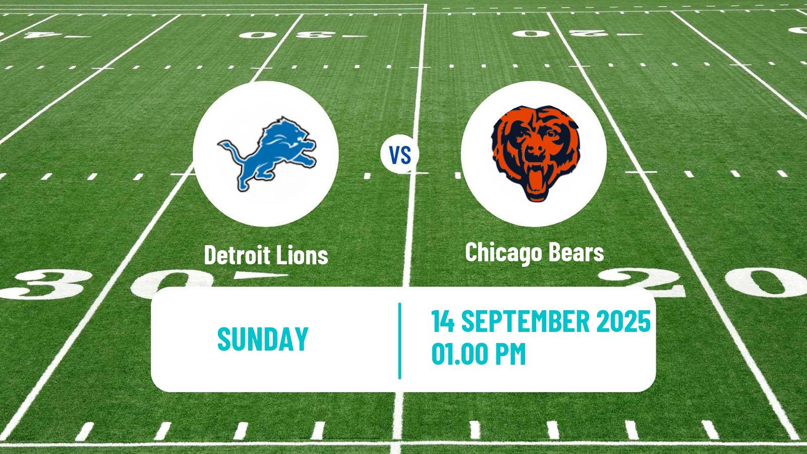 American football NFL Detroit Lions - Chicago Bears