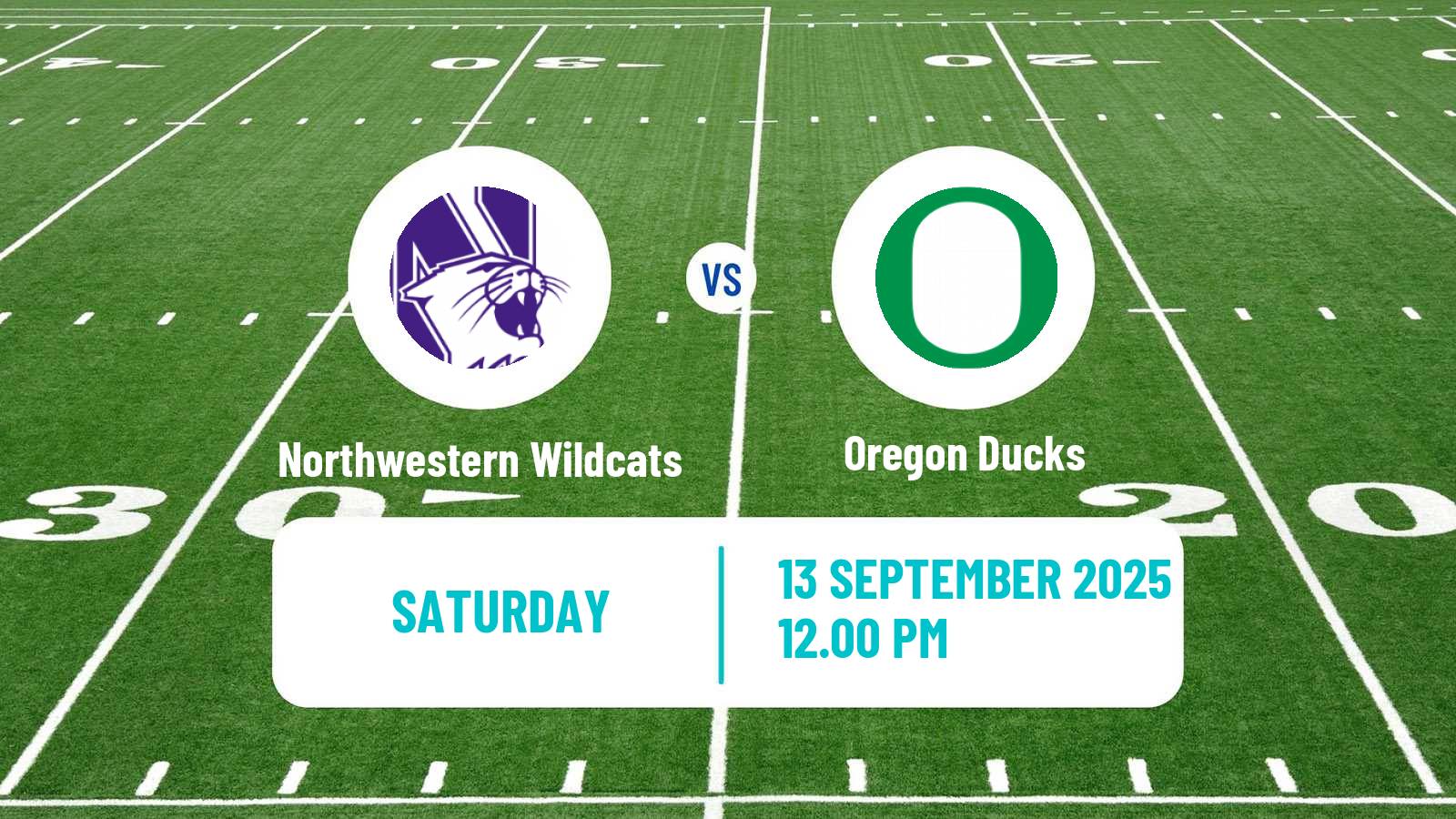 American football NCAA College Football Northwestern Wildcats - Oregon Ducks