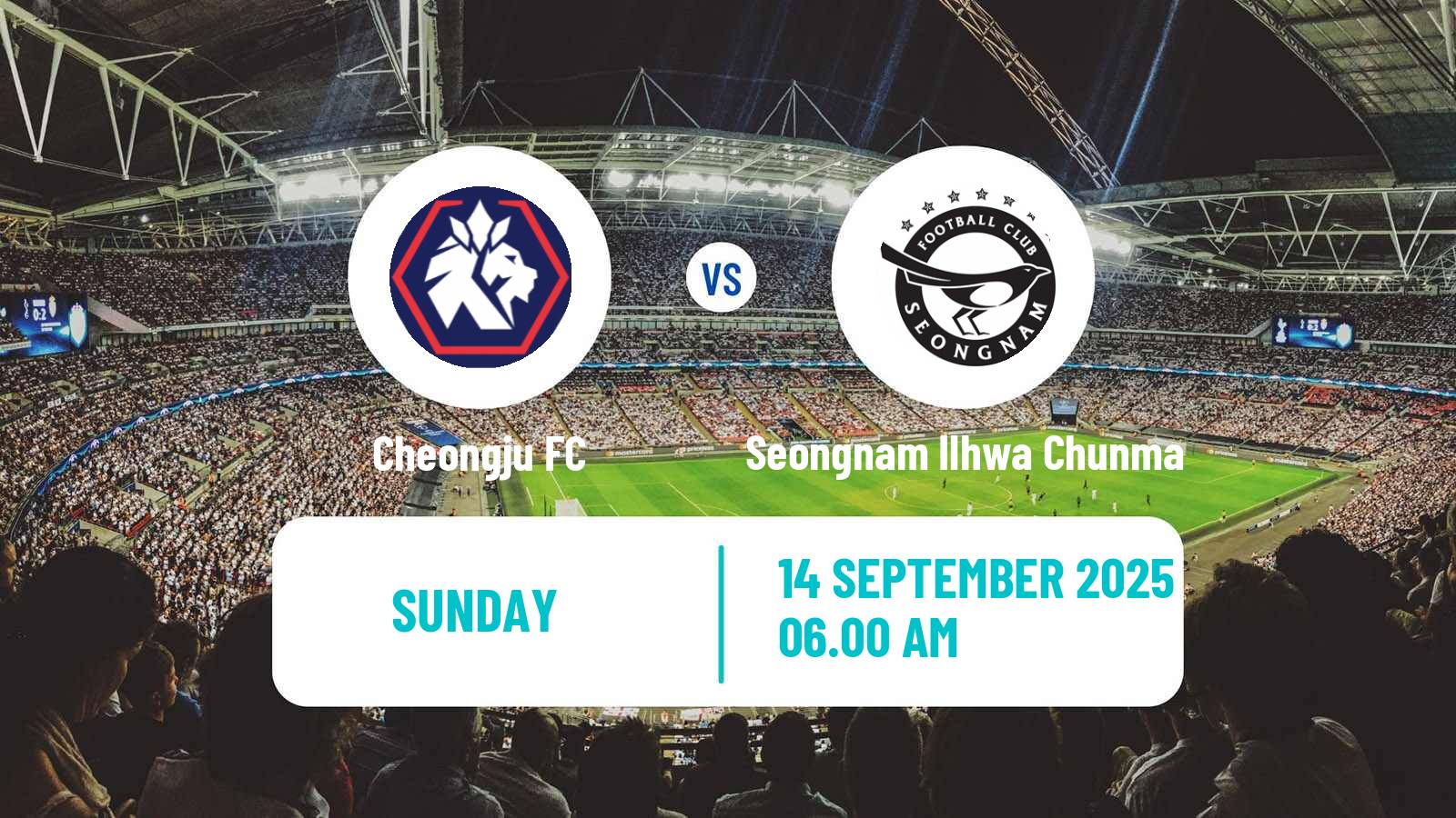 Soccer South Korean K-League 2 Cheongju - Seongnam Ilhwa Chunma