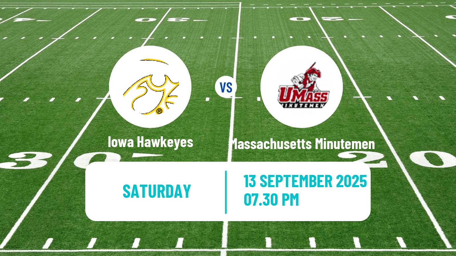 American football NCAA College Football Iowa Hawkeyes - Massachusetts Minutemen