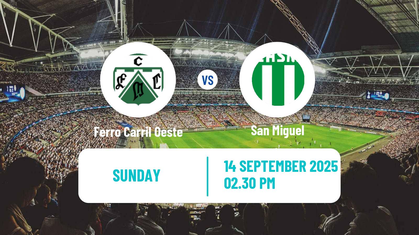 Soccer Argentinian Primera Nacional Ferro Carril Oeste - San Miguel