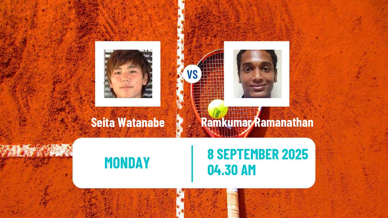 Tennis Guangzhou 2 Challenger Men Seita Watanabe - Ramkumar Ramanathan
