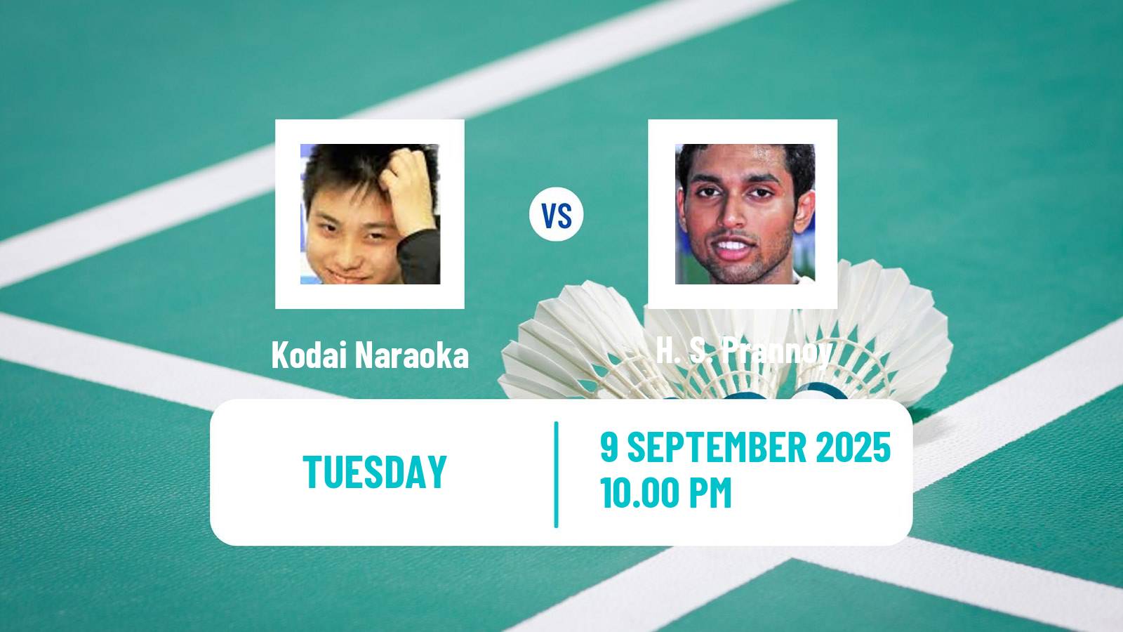 Badminton BWF World Tour Hong Kong Open Men Kodai Naraoka - H. S. Prannoy