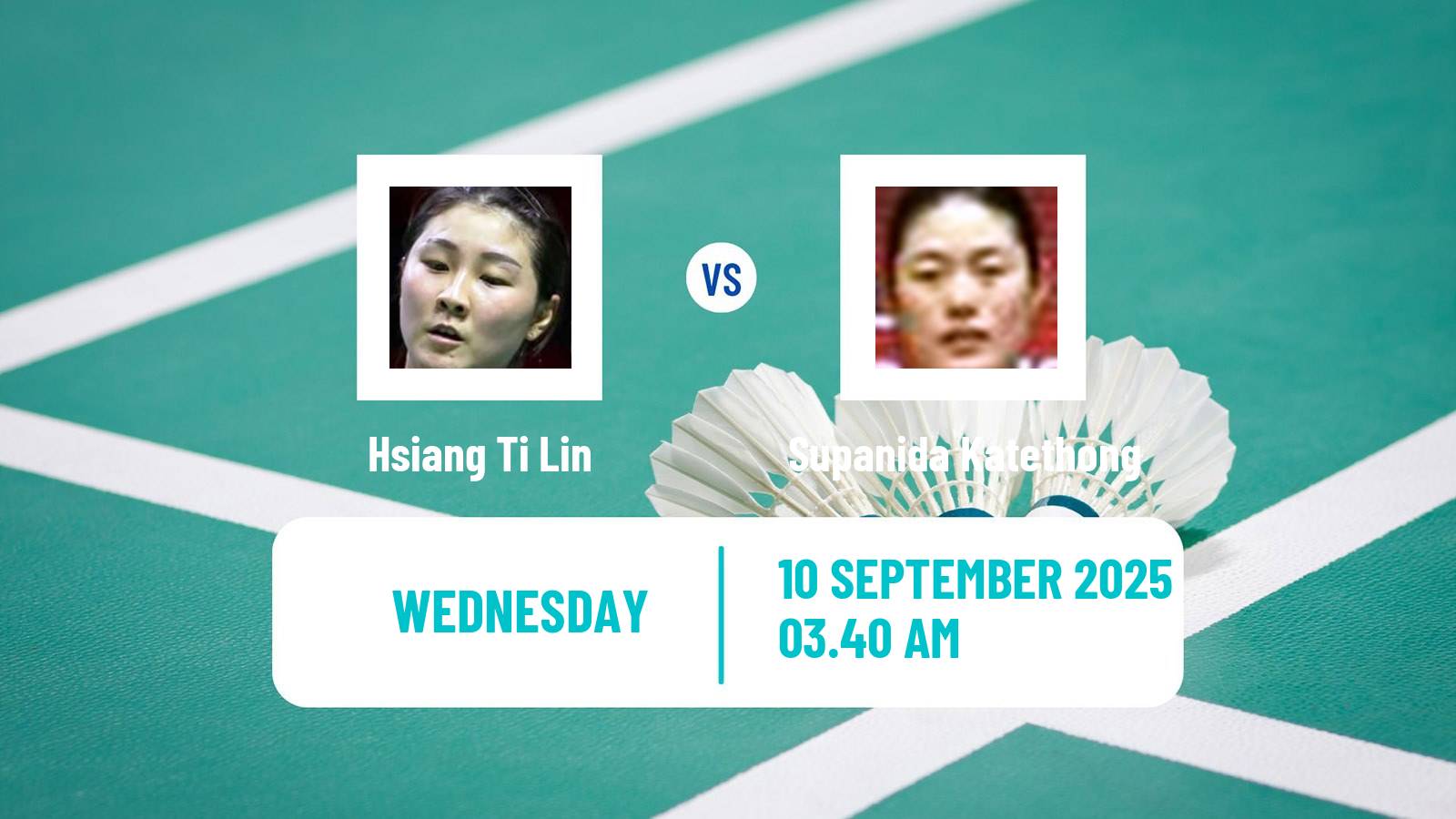 Badminton BWF World Tour Hong Kong Open Women Hsiang Ti Lin - Supanida Katethong