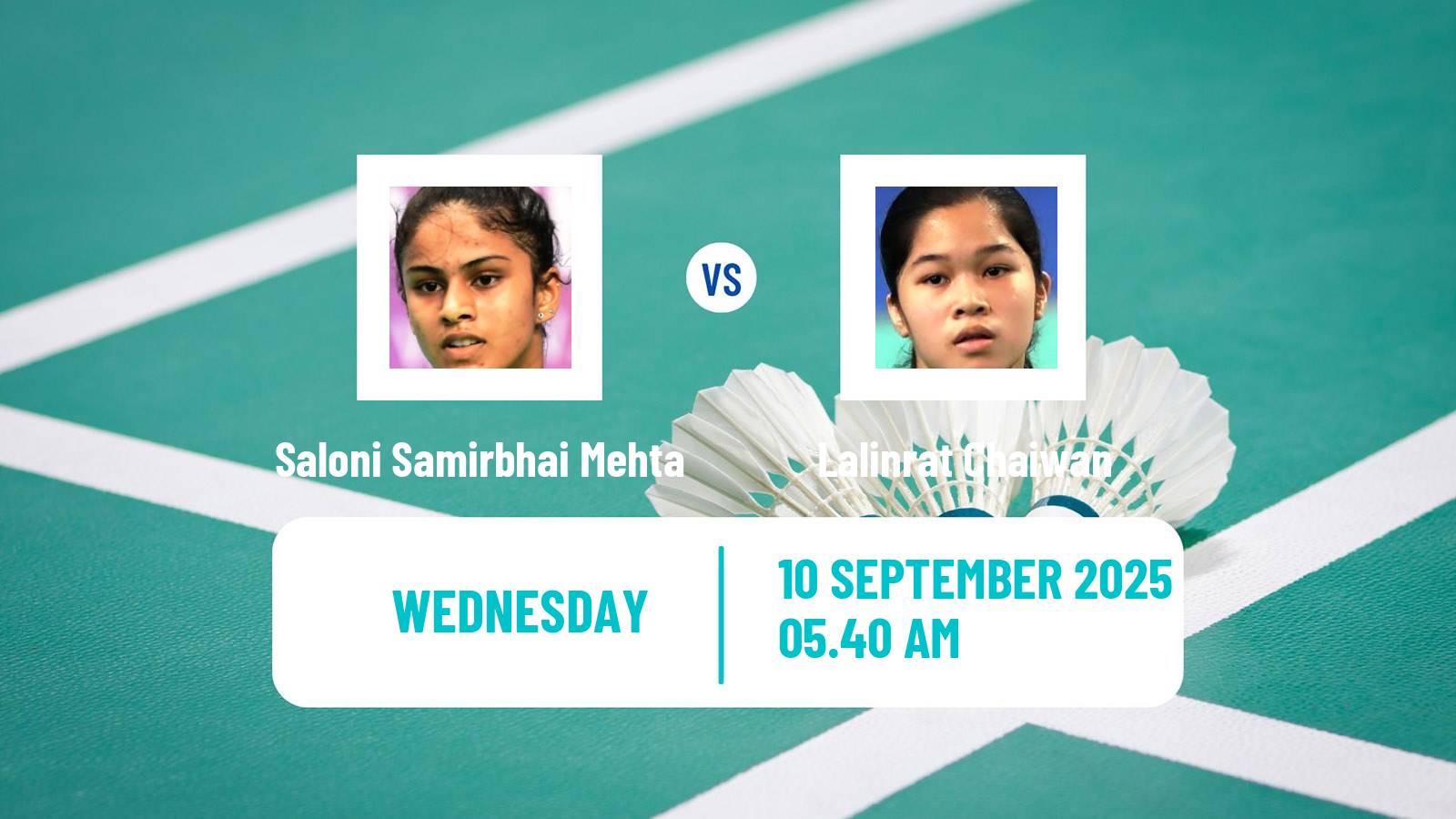 Badminton BWF World Tour Vietnam Open Women Saloni Samirbhai Mehta - Lalinrat Chaiwan