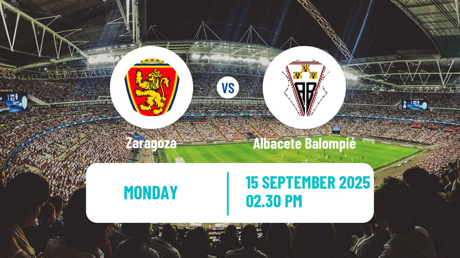 Soccer Spanish LaLiga2 Zaragoza - Albacete Balompié