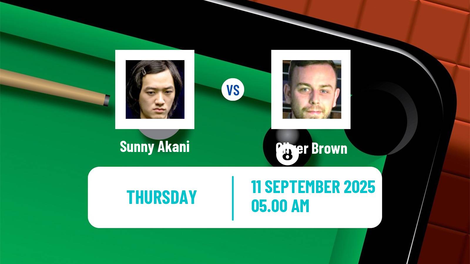 Snooker English Open Sunny Akani - Oliver Brown