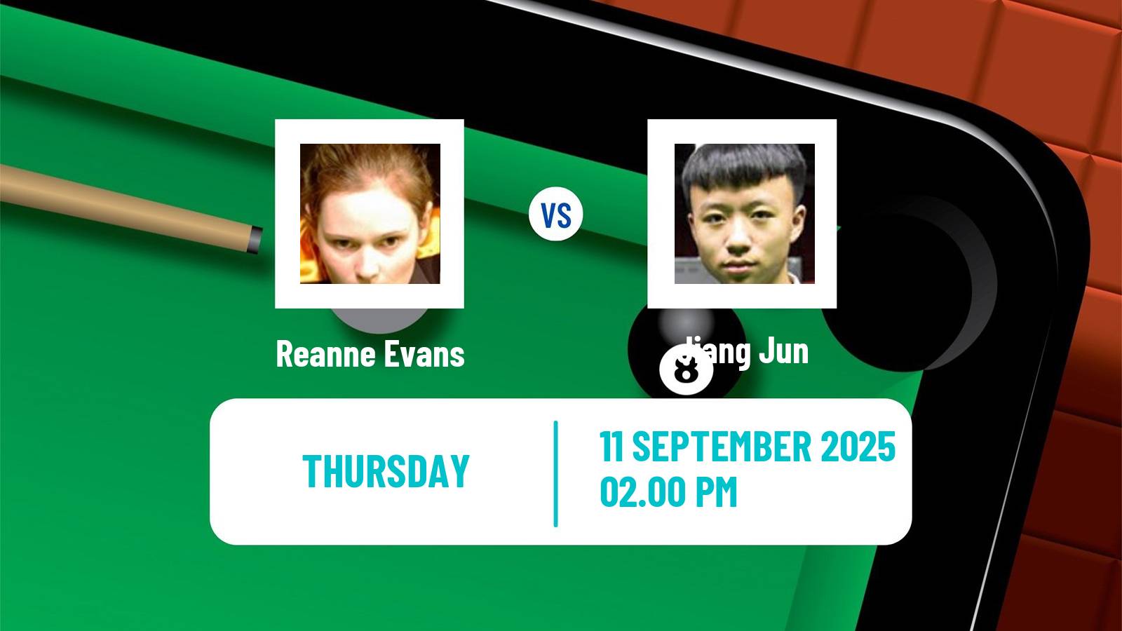 Snooker English Open Reanne Evans - Jiang Jun