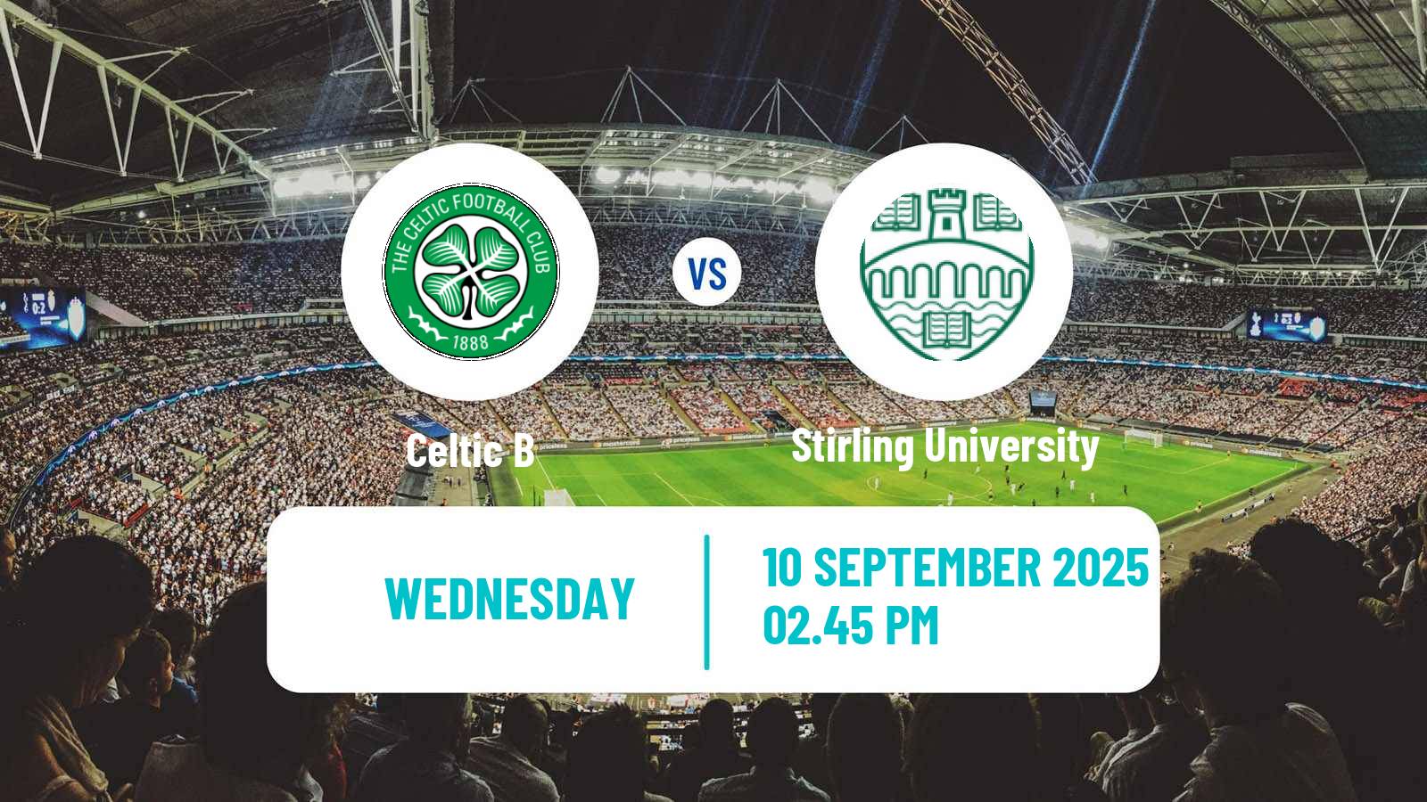 Soccer Scottish Lowland League Celtic B - Stirling University