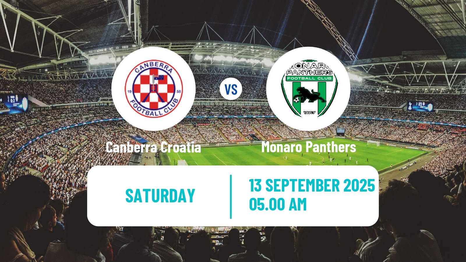 Soccer Australian NPL ACT Canberra Croatia - Monaro Panthers