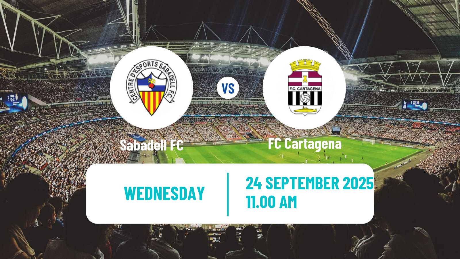 Soccer Spanish Primera RFEF Group 2 Sabadell - Cartagena