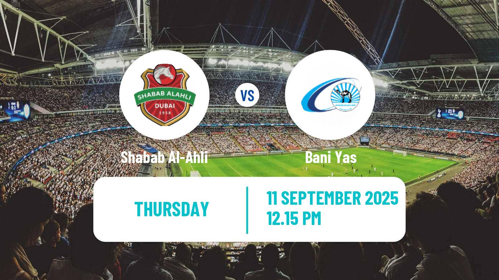 Soccer UAE Football League Shabab Al-Ahli - Bani Yas