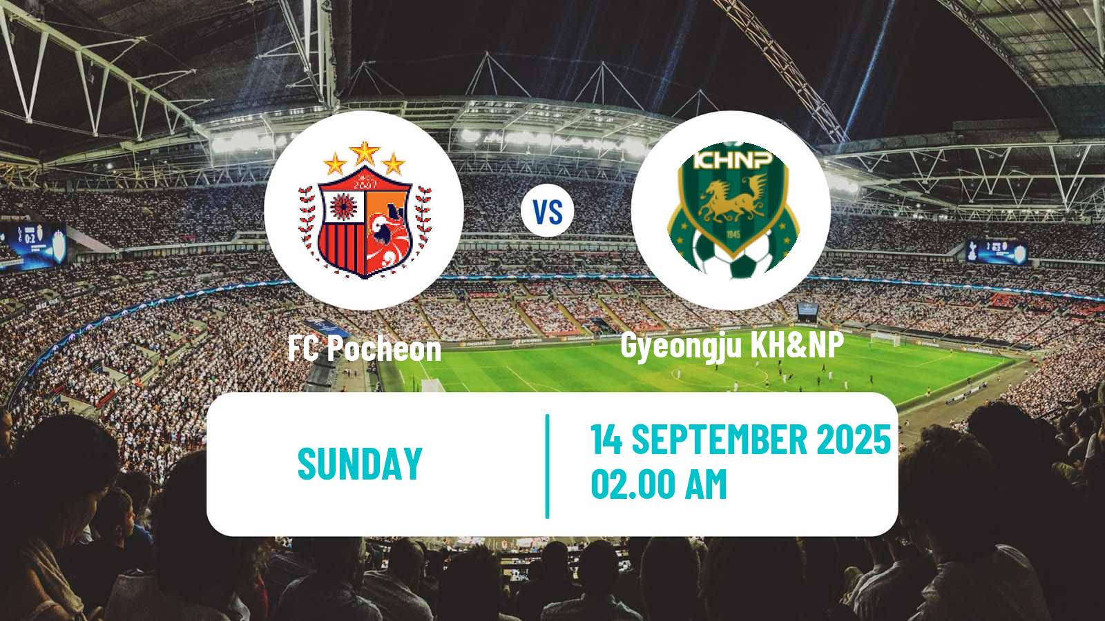 Soccer South Korean K3 League Pocheon - Gyeongju KH&NP