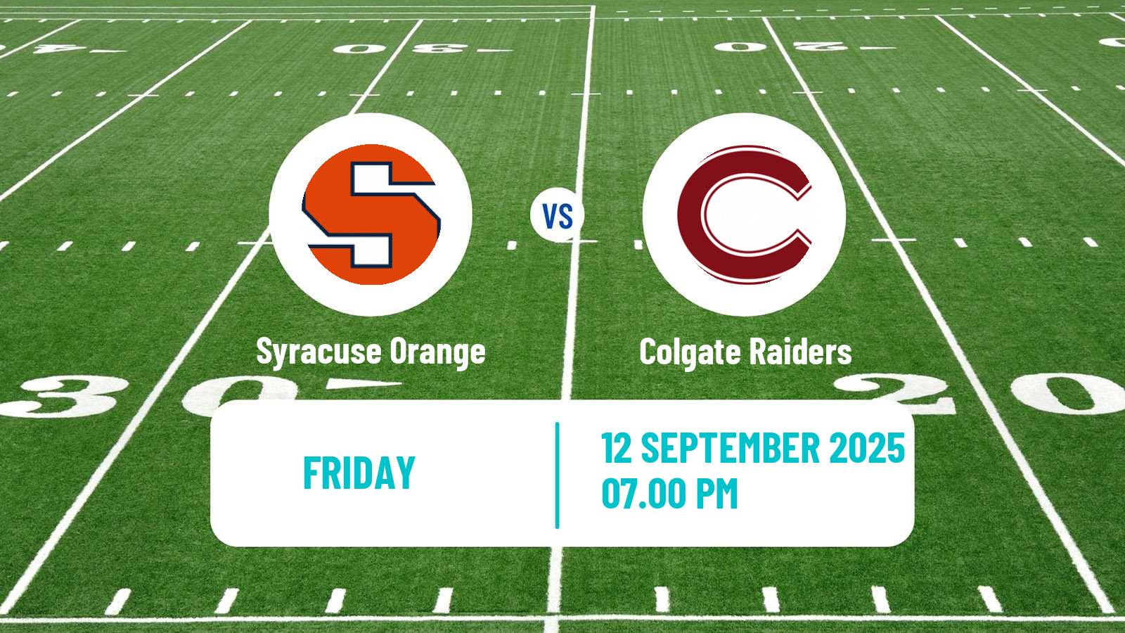 American football NCAA College Football Syracuse Orange - Colgate Raiders