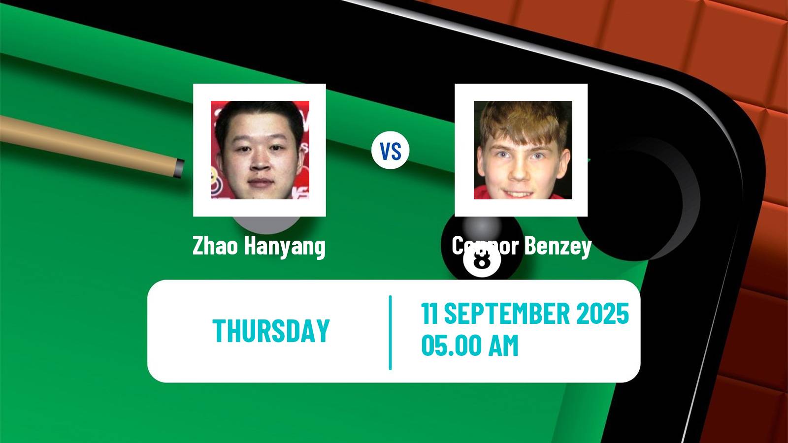 Snooker English Open Zhao Hanyang - Connor Benzey