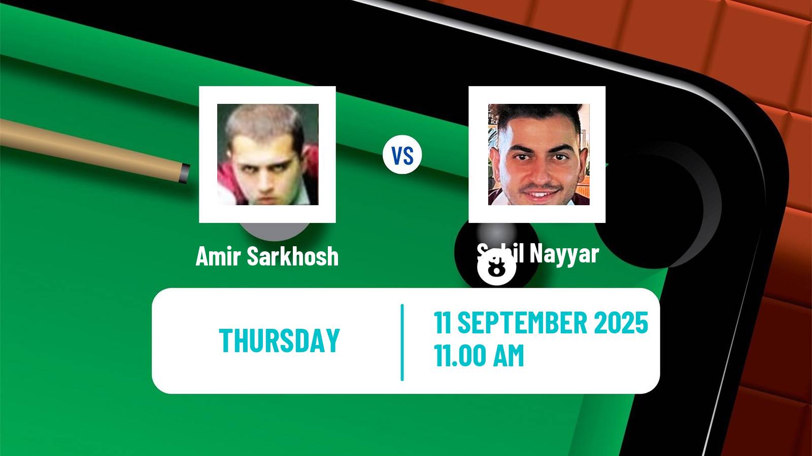 Snooker English Open Amir Sarkhosh - Sahil Nayyar