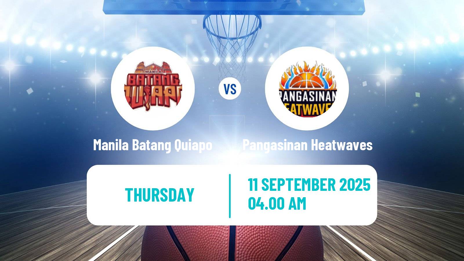 Basketball Philippines MBPL  Manila Batang Quiapo - Pangasinan Heatwaves