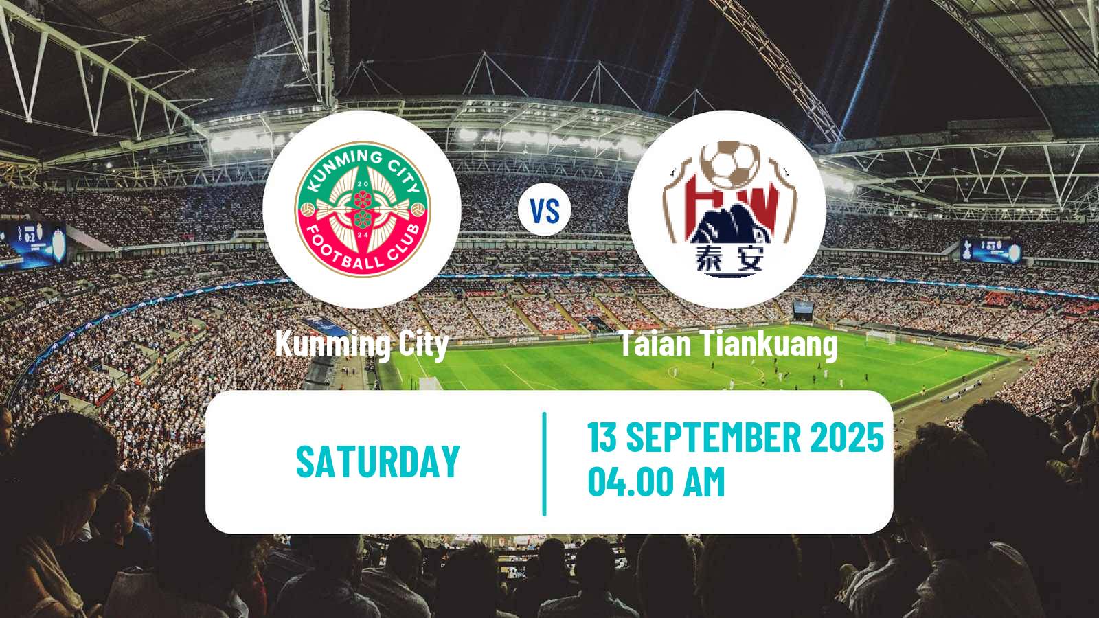 Soccer Chinese Yi League Kunming City - Taian Tiankuang