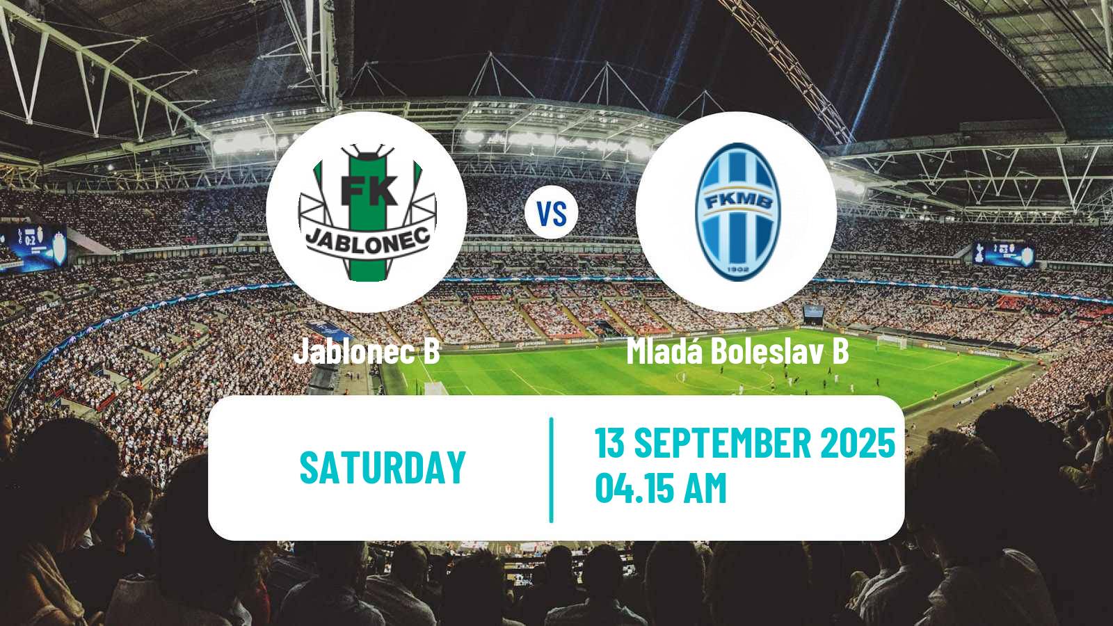 Soccer Czech CFL Group B Jablonec B - Mladá Boleslav B